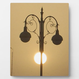 Vintage Victorian Sunset Street Light Art Design Plaque