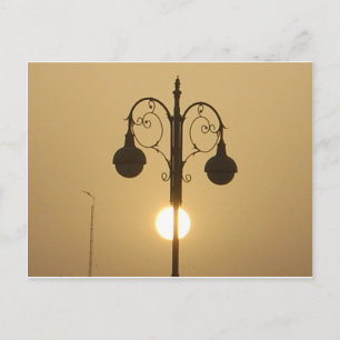 Vintage Victorian Sunset street light.png Postcard