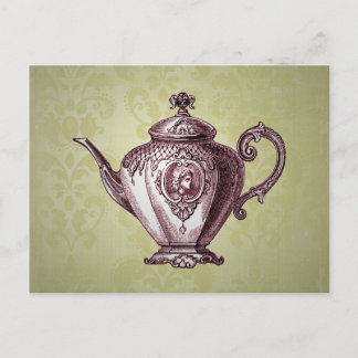 Vintage Victorian Teapot Postcard