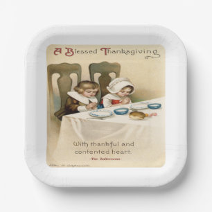 Vintage Victorian Thanksgiving Personalized Paper Plate