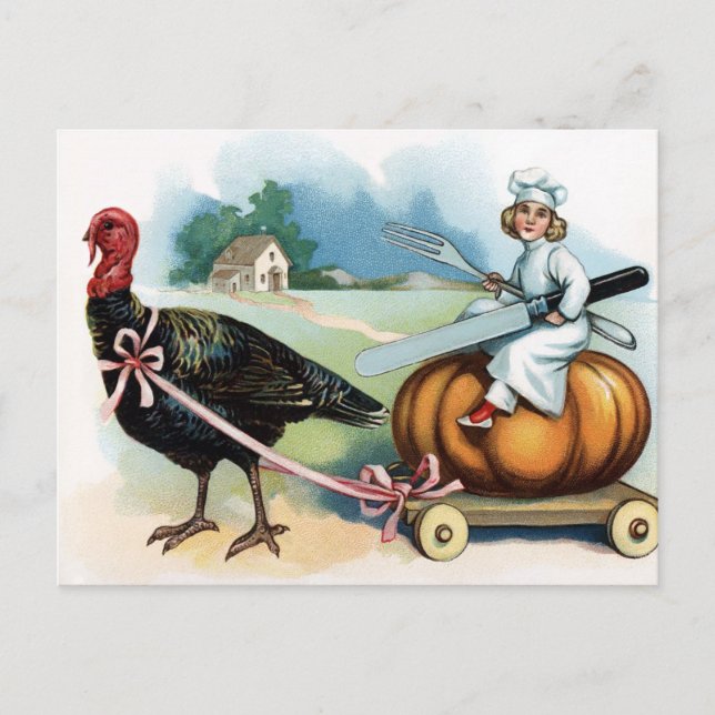 Vintage Victorian Thanksgiving Postcard (Front)