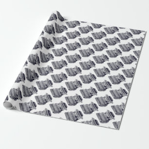 Vintage/Victorian Typewriter Engraving Wrapping Paper