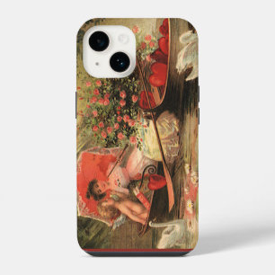 Vintage Victorian Valentine Day Cherub with Hearts iPhone 14 Case