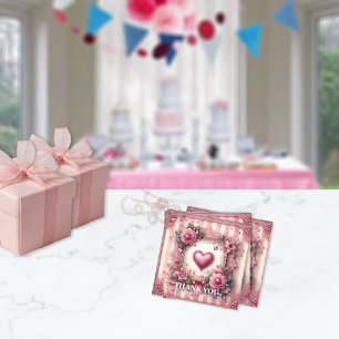 Vintage Victorian Valentine Floral Heart Favour Tags