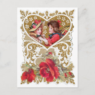 Vintage Victorian Valentine Holiday Postcard