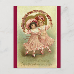Vintage Victorian Valentines Angel Holiday Postcard