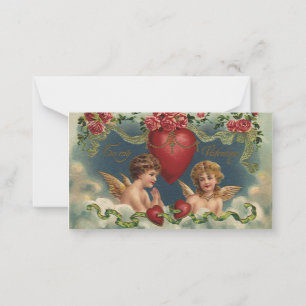 Vintage Victorian Valentine's Day Angels in Heaven Card