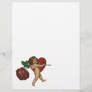 Vintage Victorian Valentine's Day Cherub and Rose Flyer