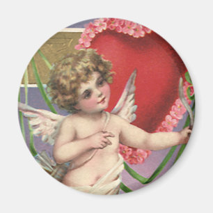 Vintage Victorian Valentine's Day Cupid with Heart Magnet