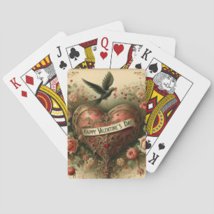 Vintage/Victorian Valentine's Day Heart Playing Cards