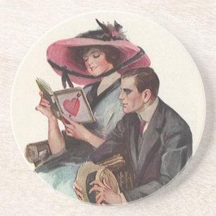 Vintage Victorian Valentine's Day Love and Romance Coaster