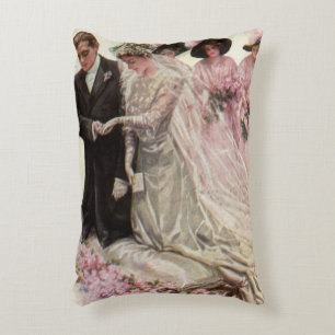 Vintage Victorian Wedding Ceremony Bride and Groom Decorative Cushion