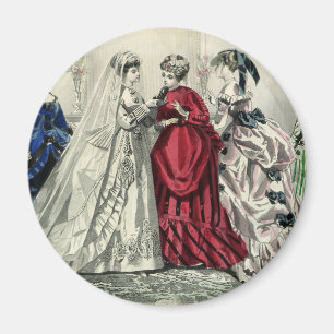 Vintage Victorian Wedding Party Bridal Portrait Magnet