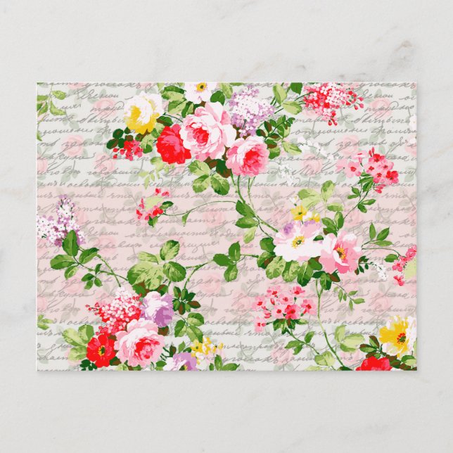 Vintage Victorian Whimsical Garden Postcard (Front)