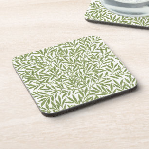 Vintage Victorian Willow Leaves by William Morris Coaster