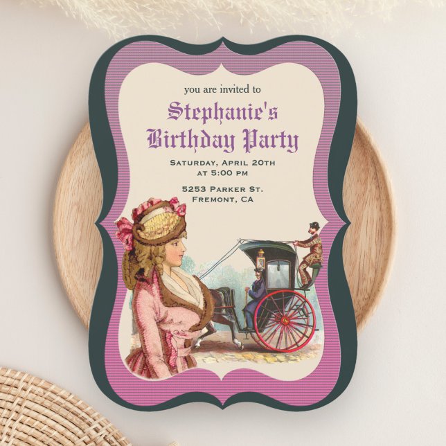 Vintage Victorian Woman Birthday Party Invitation (Creator Uploaded)