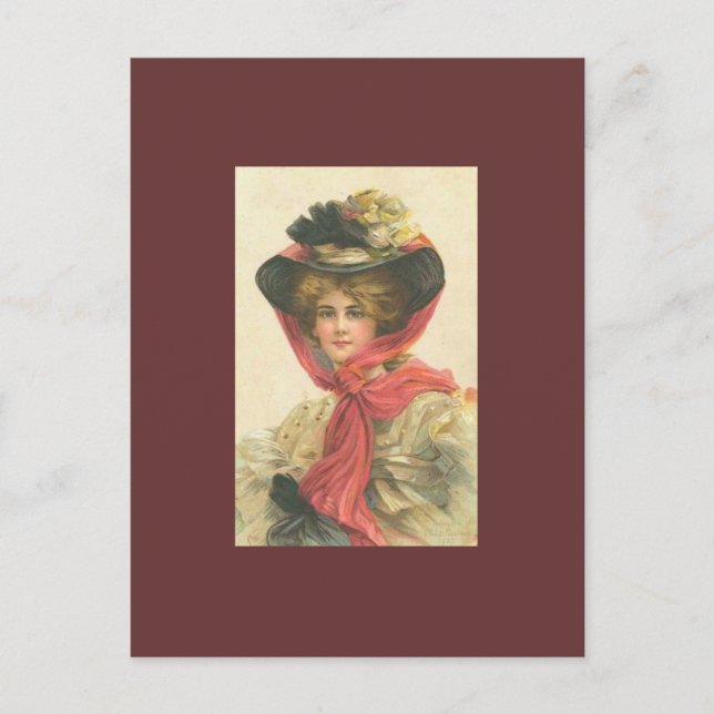 Vintage Victorian Woman Postcard (Front)