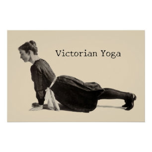 Vintage Victorian Yoga Woman Upward Dog Pose Print