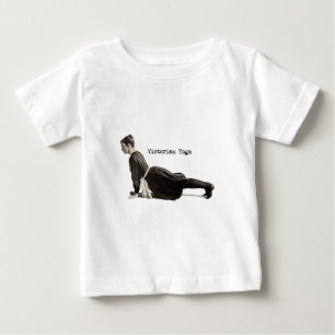 Vintage Victorian Yoga Woman Upward Dog Pose Print Baby T-Shirt