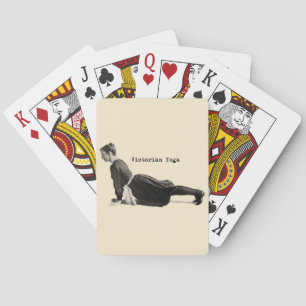 Vintage Victorian Yoga Woman Upward Dog Pose Print Playing Cards