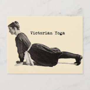 Vintage Victorian Yoga Woman Upward Dog Pose Print Postcard