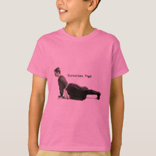 Vintage Victorian Yoga Woman Upward Dog Pose Print T-Shirt