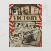 Vintage "Victory" WWI Scrapbook Postcard