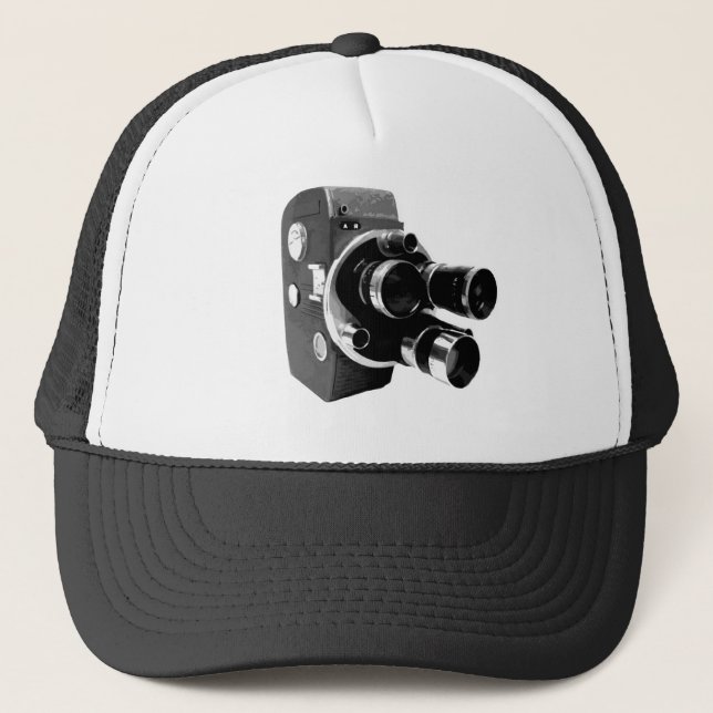 vintage video camera trucker hat (Front)