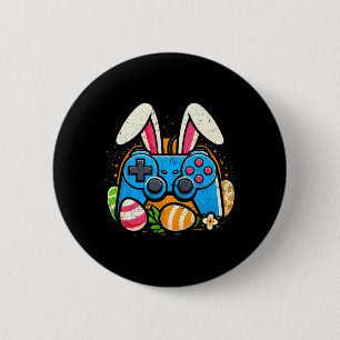 Vintage Video Game Controlle Easter Bunny Gamer Bo 6 Cm Round Badge