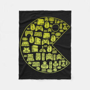 Vintage Video Game Player 1980 Retro Millennial Ga Fleece Blanket
