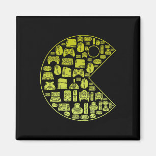 Vintage Video Game Player 1980 Retro Millennial Ga Magnet