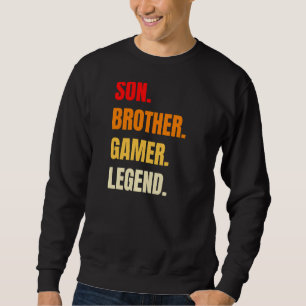 Vintage Video Games Funny Gamer Gaming Boys Brothe Sweatshirt
