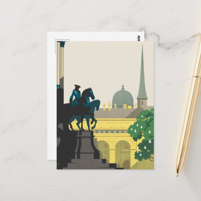 Vintage Vienna Austria Joseph's Square Travel Postcard (Front/Back In Situ)