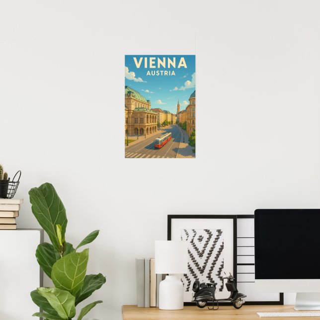 Vintage Vienna Austria Travel Poster (Home Office)