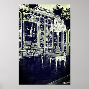 Vintage Vienna Schonbrunn palace Vieux Laque Room Poster