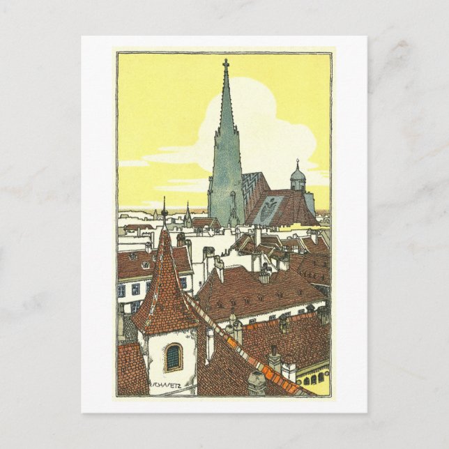 Vintage Vienna Stefanskirche Postcard (Front)