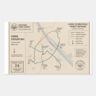 Vintage Vienna Transit   RTA Public Archive Rectangular Sticker