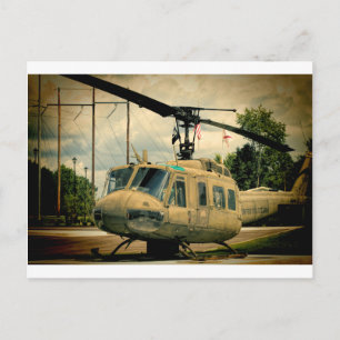 Vintage Vietnam Era Uh-1 Huey Military Helicopter Postcard