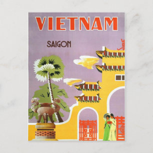 Vintage Vietnam Saigon Travel Postcard