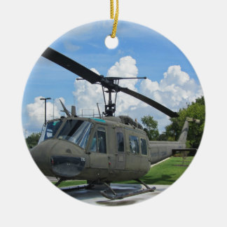 Vintage Vietnam Uh-1 Huey Military Helicopter Ceramic Tree Decoration