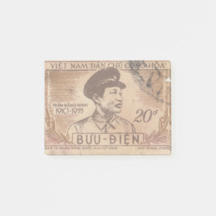 Vintage vietnamese postage stamp post-it notes
