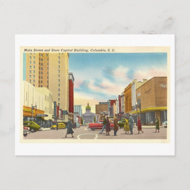Vintage View of Columbia, South Carolina, Postcard (Front)