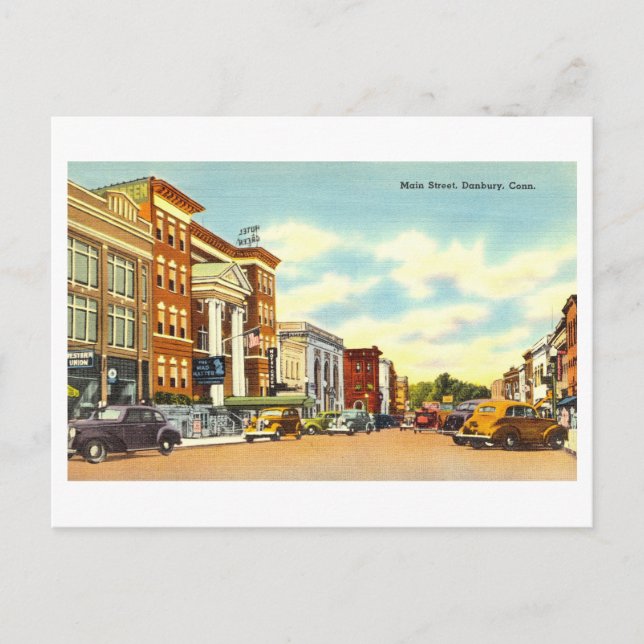 Vintage View of Danbury, Connecticut, Postcard (Front)