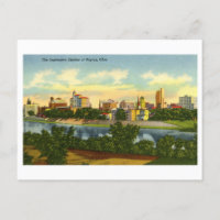 Vintage View of Dayton, Ohio, Skyline