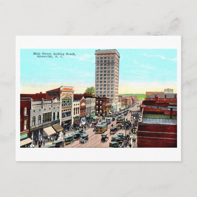 Vintage View of Greenville, South Carolina, Postcard (Front)