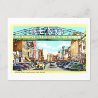 Vintage View of Reno, Nevada,