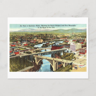 Vintage View of Spokane, Washington,  Postcard