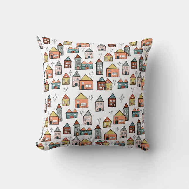 vintage village  cushion (Front)