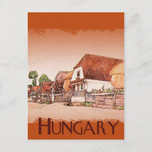Vintage Village of Hungary Postcard