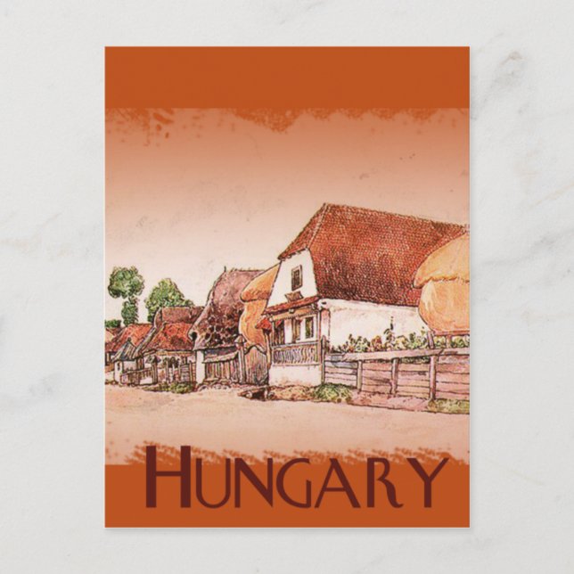 Vintage Village of Hungary Postcard (Front)